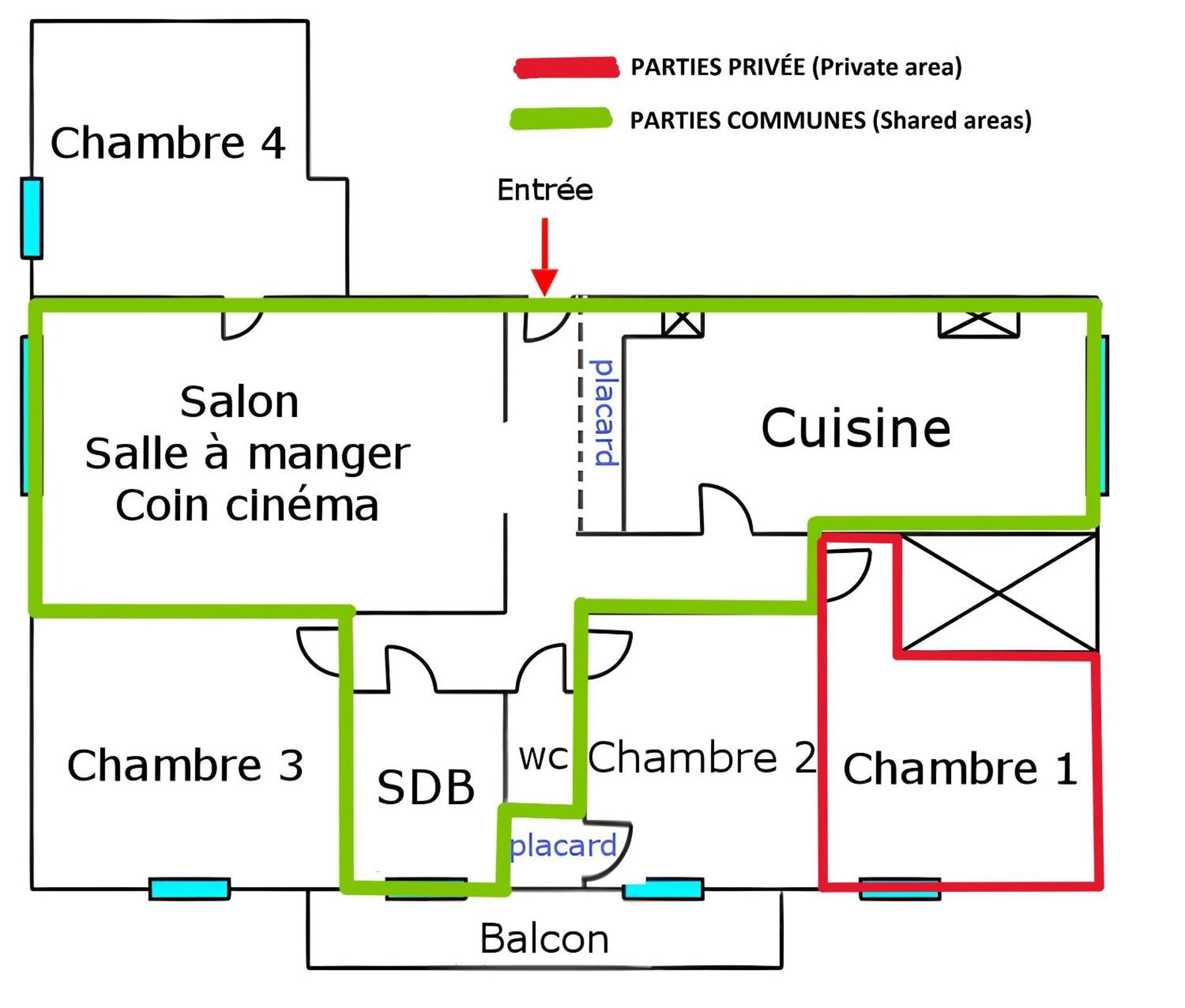 En Colocation Fille, Proche Mer, Climatisation Appartement Toulon